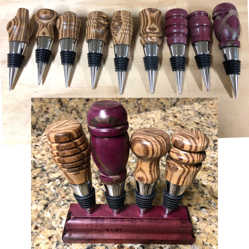 turned wine stoppers