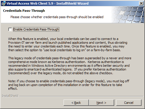 Credentials Pass Through